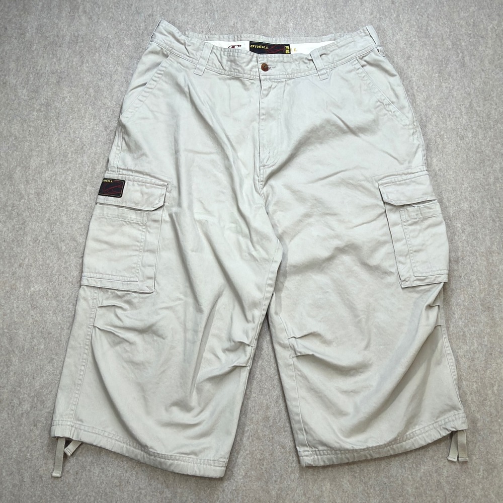 O'Neill Mens 36 Tan Jorts Gorpcore Y2K Skater Cargo Shorts Beach Grunge Surfer